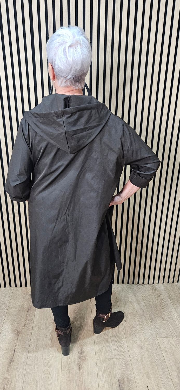 Waterproof Hooded Swing Coat – Chocolate