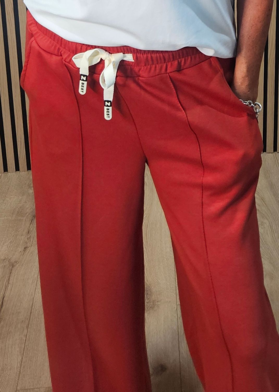 Posh Joggers - Wide Leg Draw String Trousers - Rust