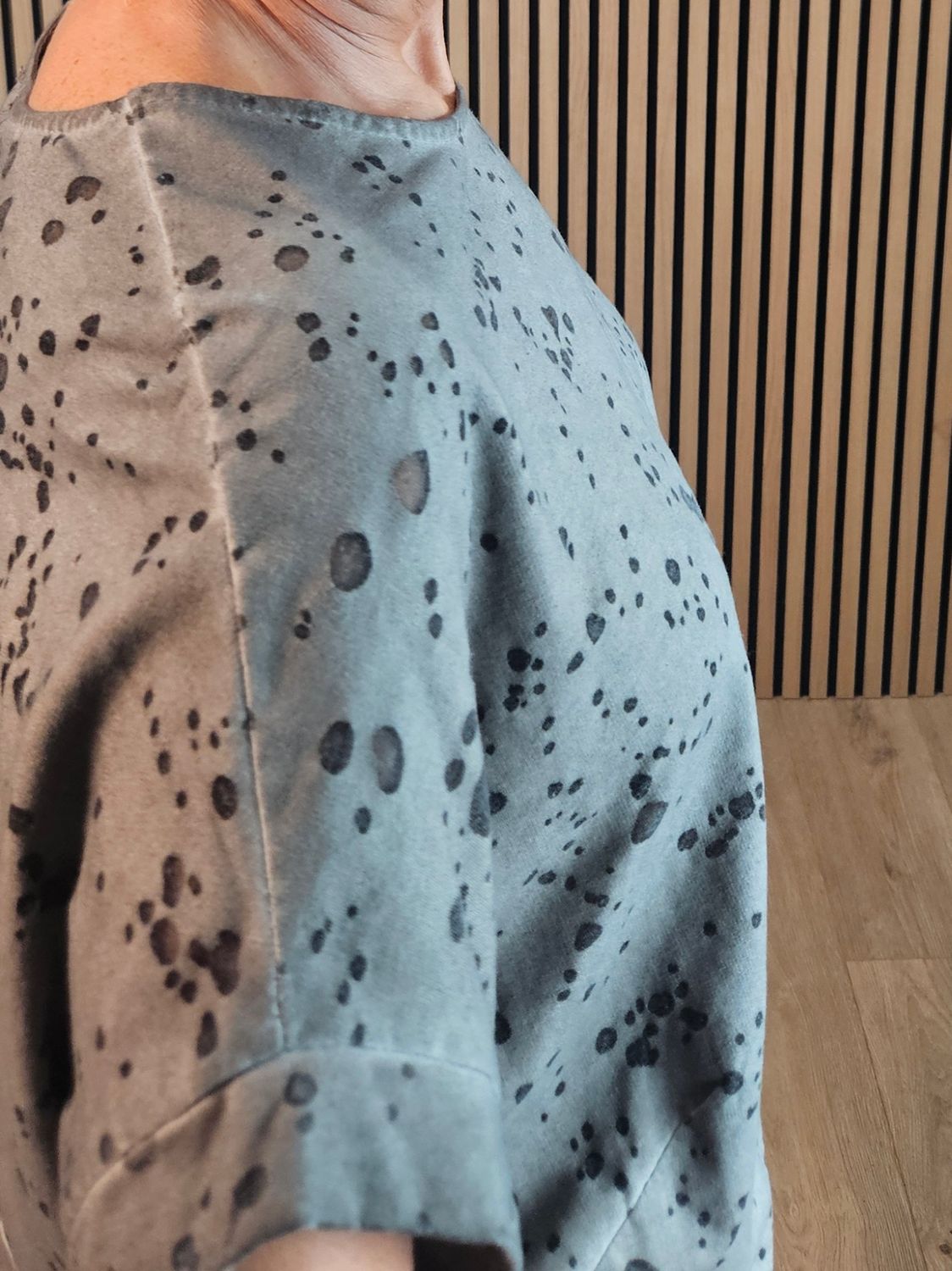 Abstract Print Two-Piece Trouser Suit - Taupe