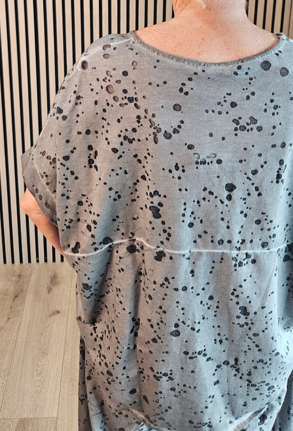 Abstract Print Two-Piece Trouser Suit - Taupe
