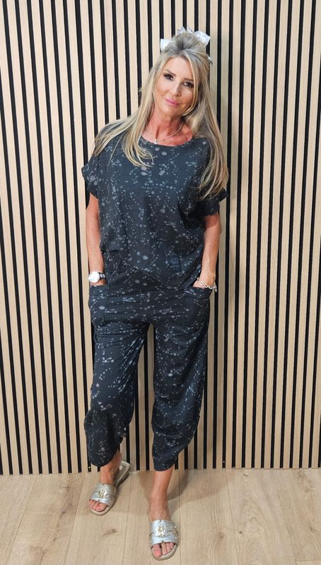 Abstract Print Two-Piece Trouser - Black Abstract Print Two-Piece Trouser - Black