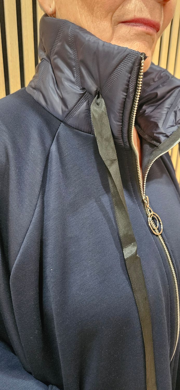 Oversized Contrast Pocket Jacket – Navy