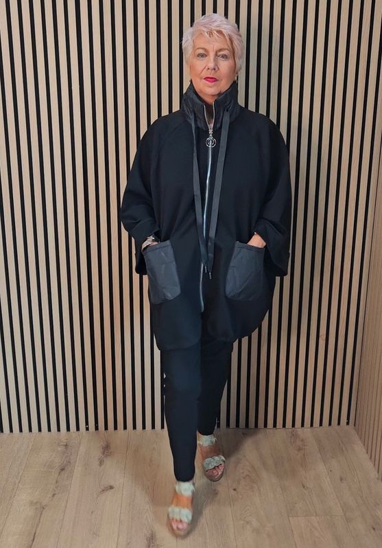 Oversized Contrast Pocket Jacket – Black Oversized Contrast Pocket Jacket – Black