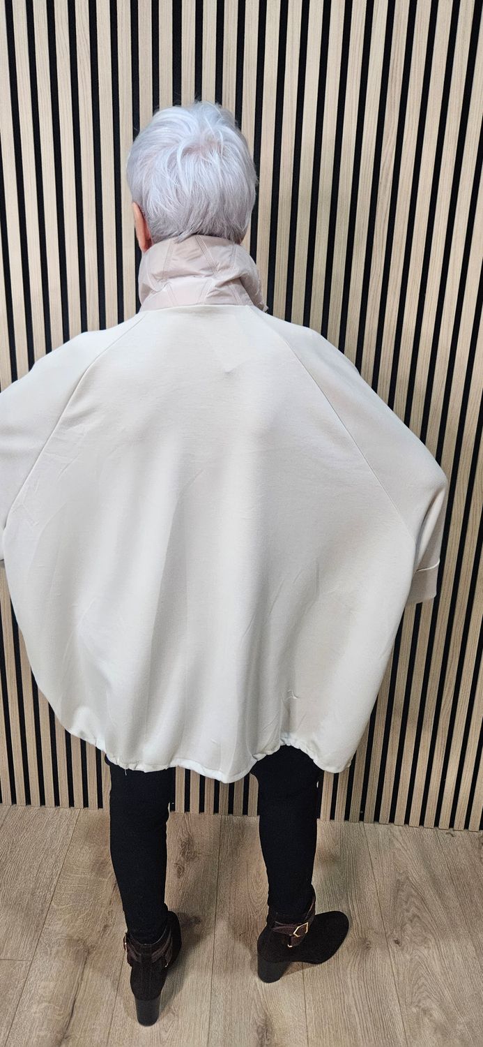 Oversized Contrast Pocket Jacket – Stone