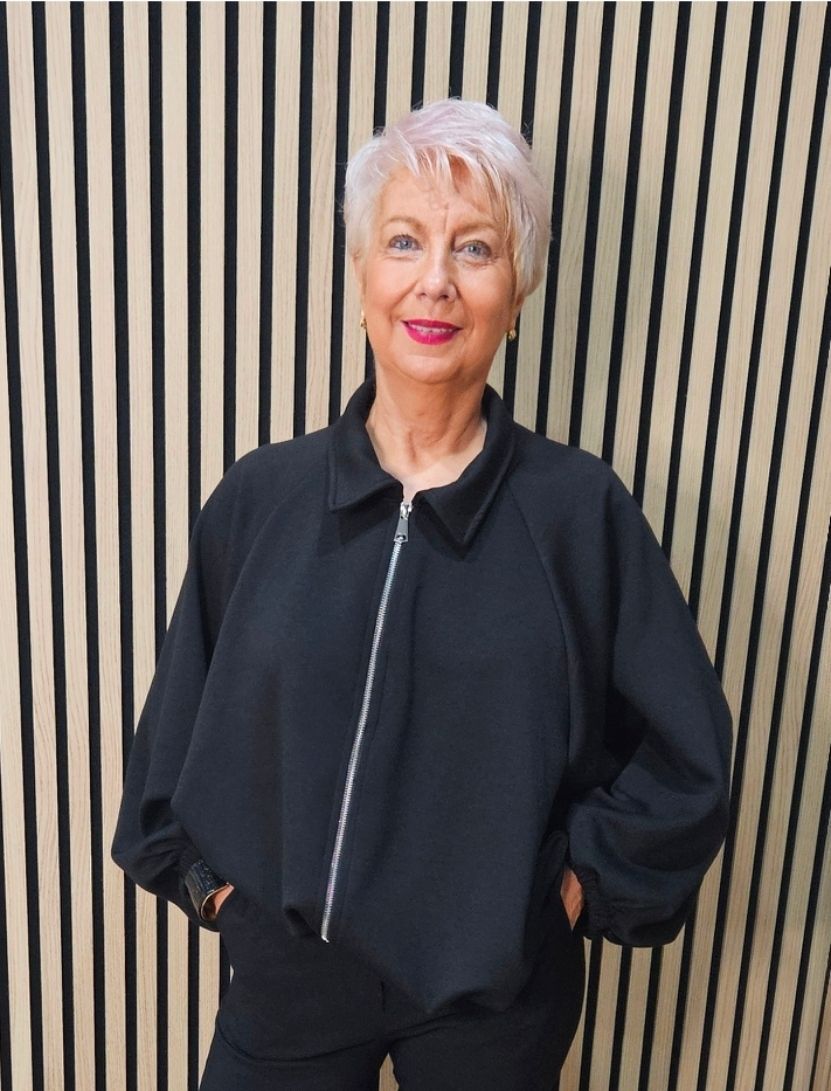 Oversized Batwing Zip Jacket – Black