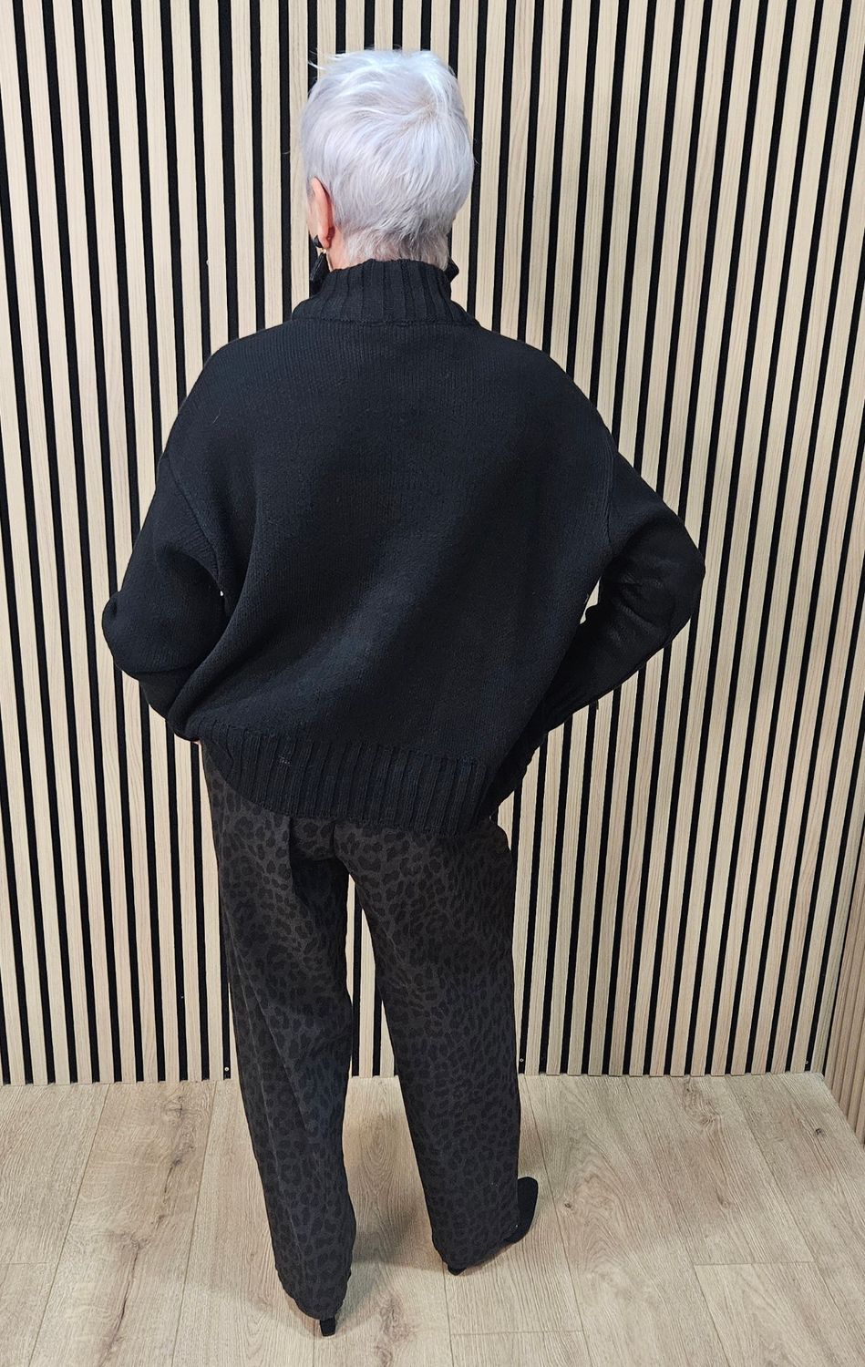 Leopard Print Wide-Leg Trousers