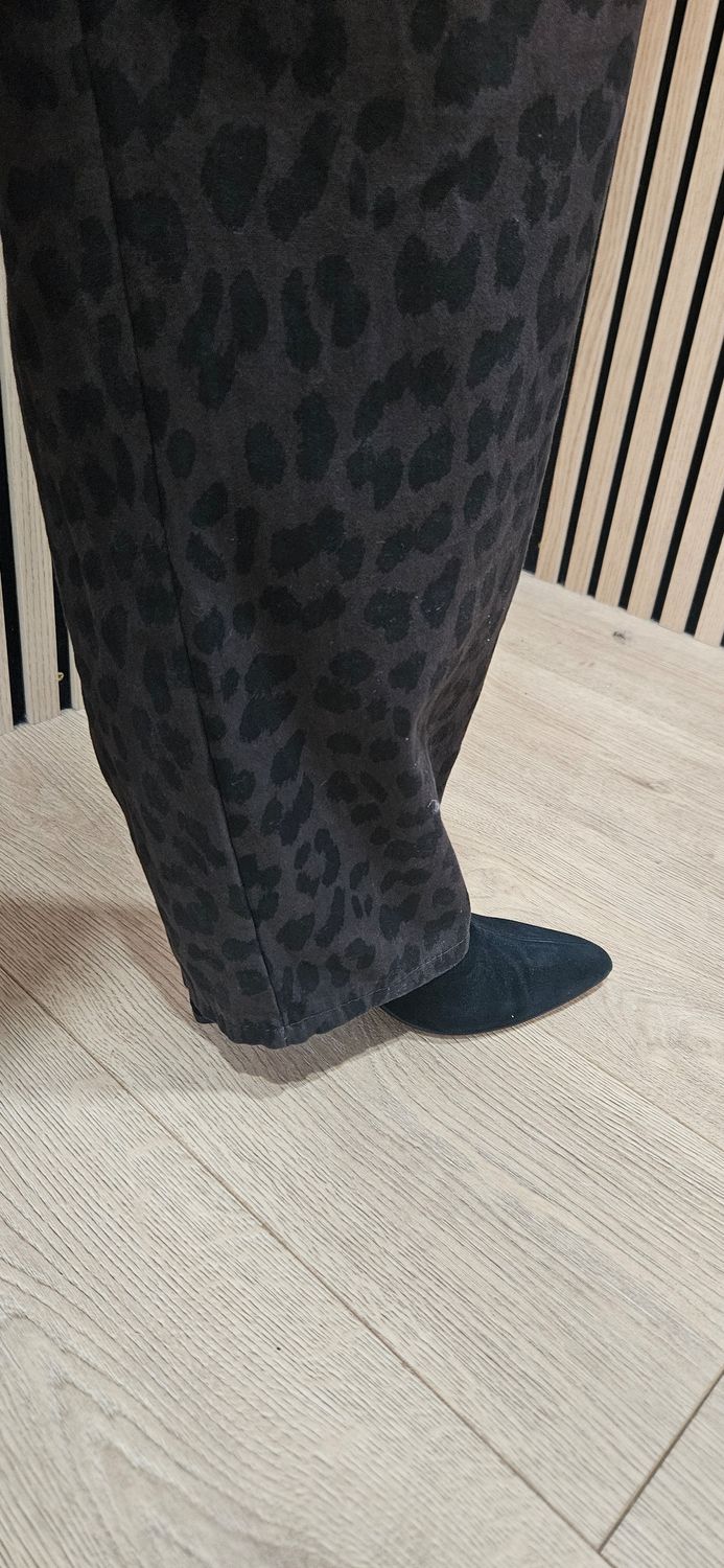 Leopard Print Wide-Leg Trousers