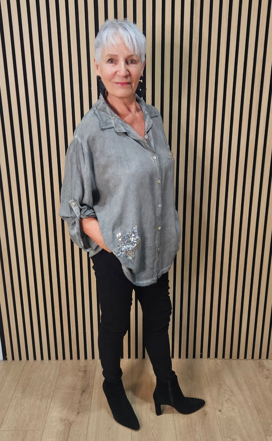 Sequin Star Oversized Shirt