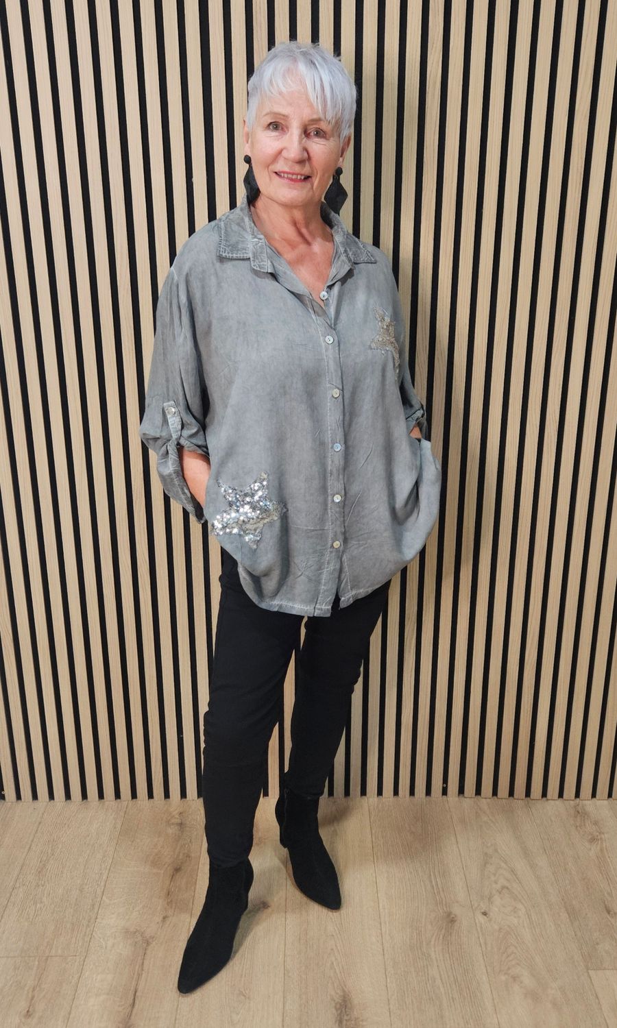 Sequin Star Oversized Shirt
