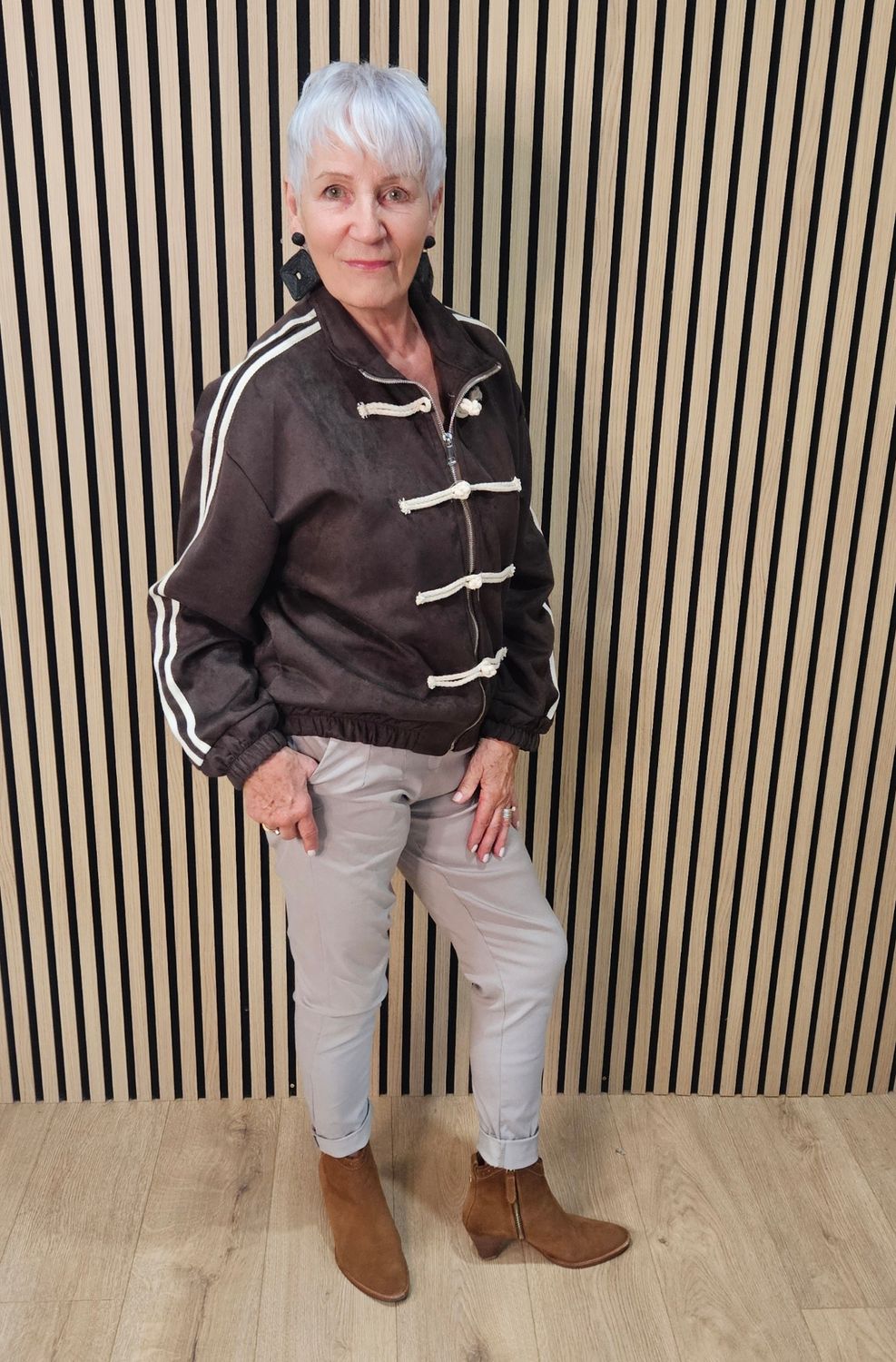 Faux-Suede Toggle Detail Jacket