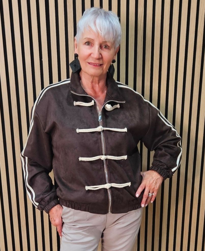 Faux-Suede Toggle Detail Jacket