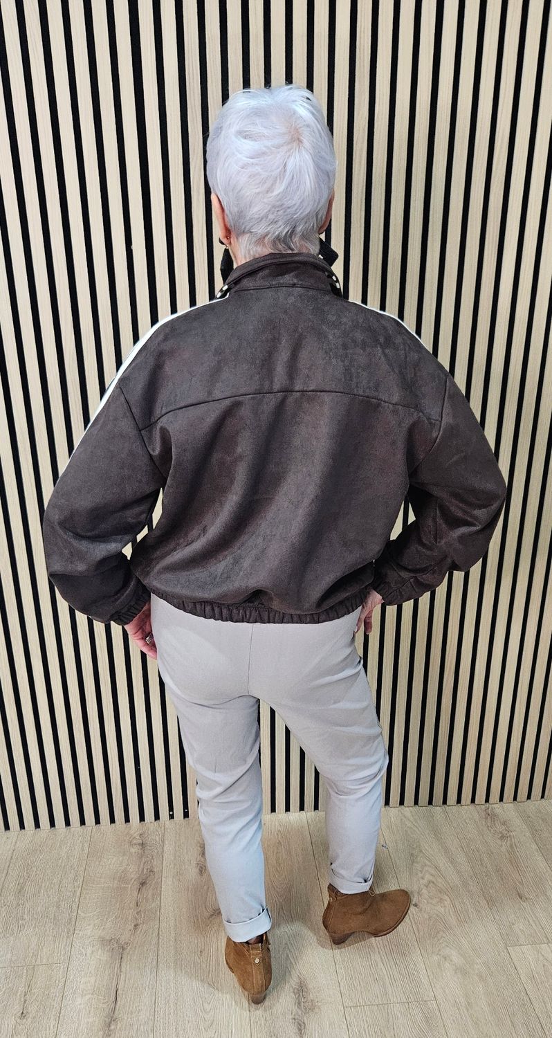 Faux-Suede Toggle Detail Jacket