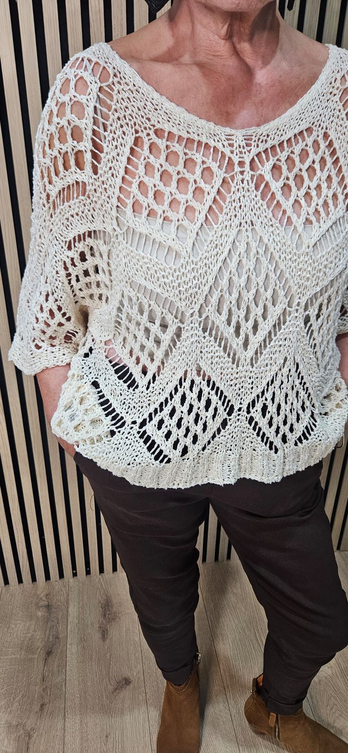 Open-Knit Crochet Top