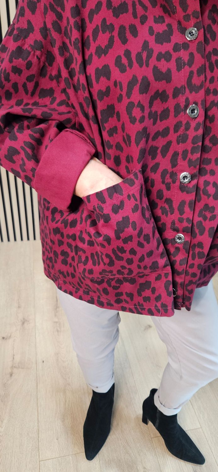 Leopard Print Shirt Jacket