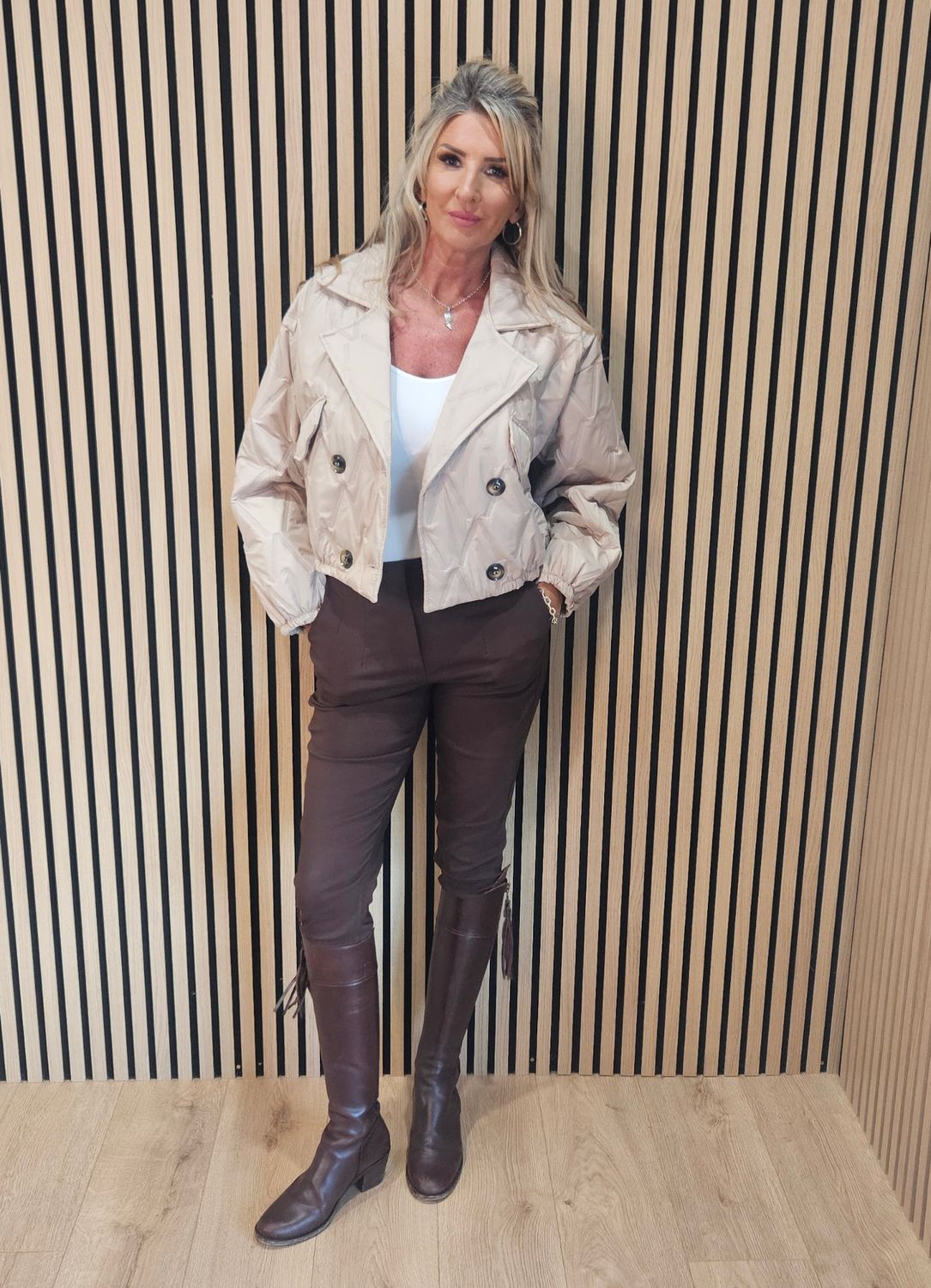 Cropped Double-Breasted Jacket