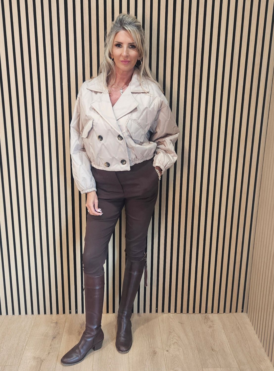 Cropped Double-Breasted Jacket
