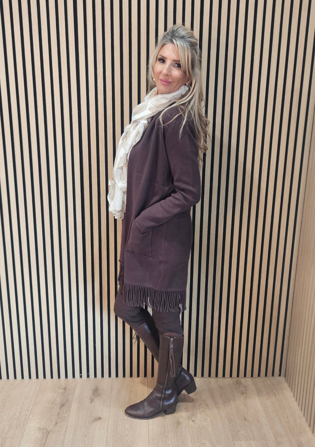 Longline Fringed Cardigan