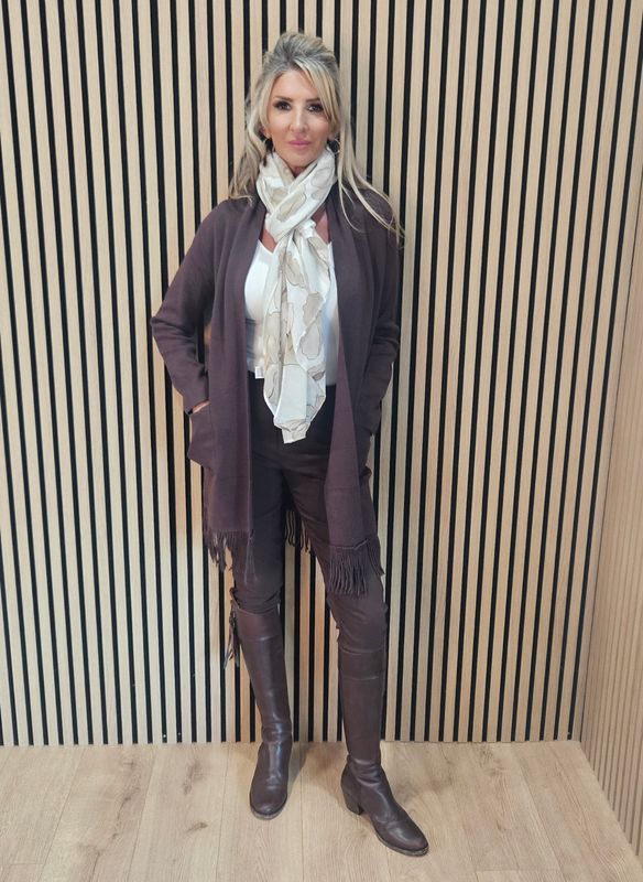 Longline Fringed Cardigan