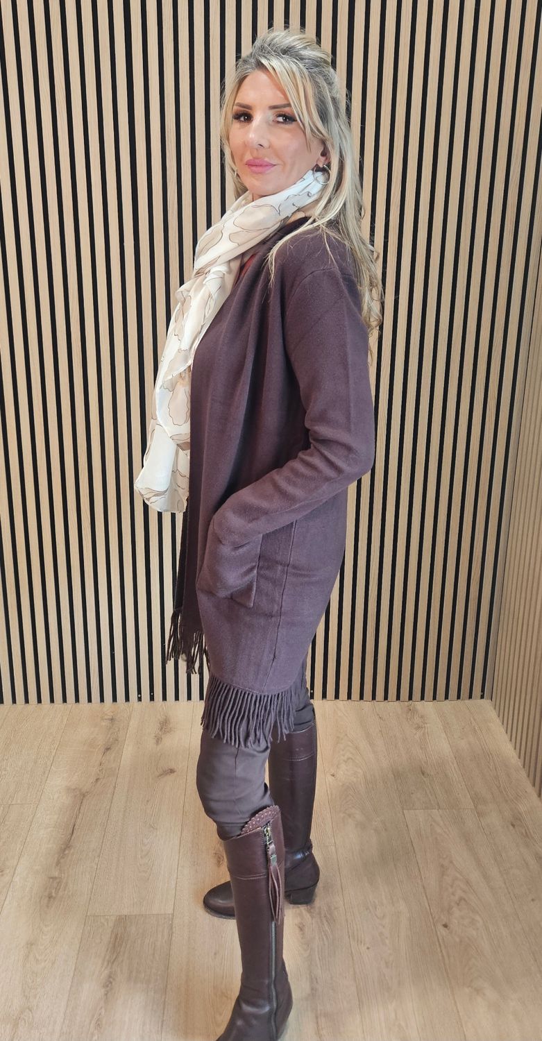 Longline Fringed Cardigan