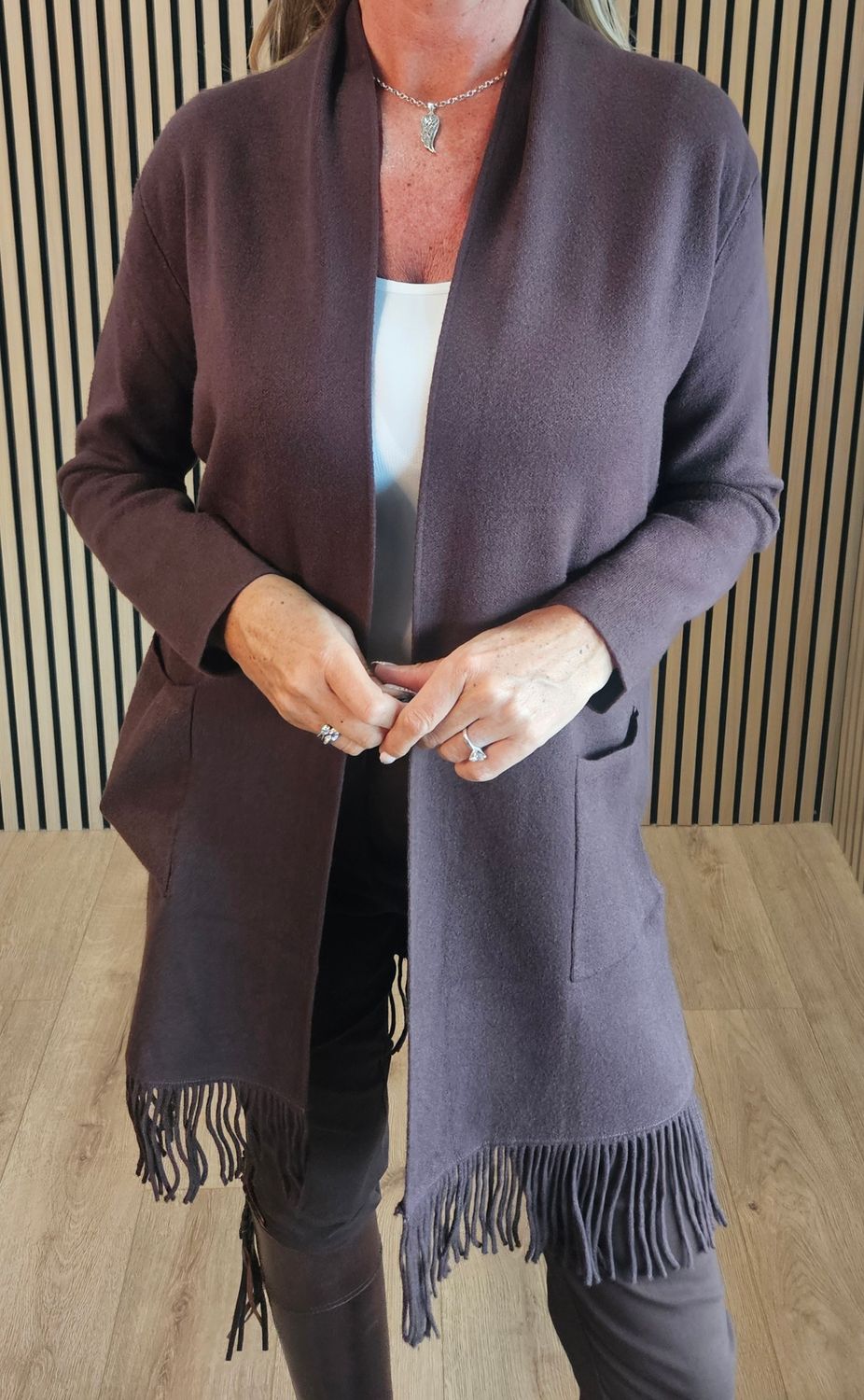 Longline Fringed Cardigan
