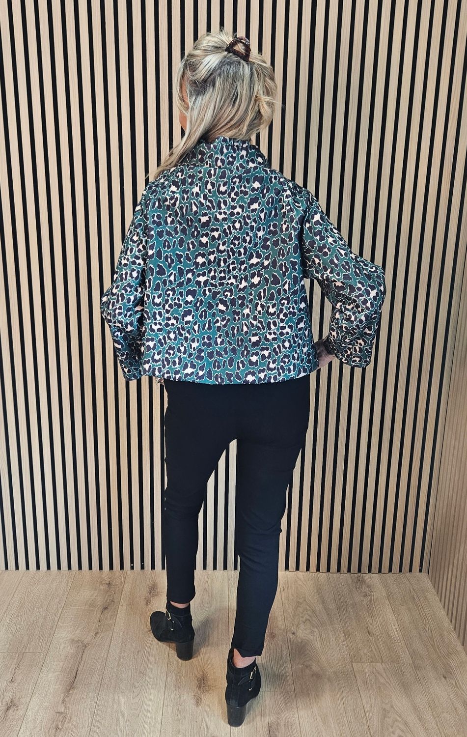 Leopard Print Wool-Blend Jacket