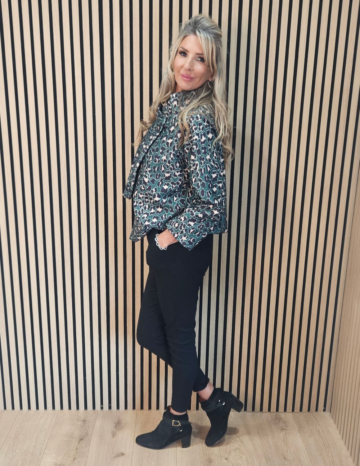 Leopard Print Wool-Blend Jacket