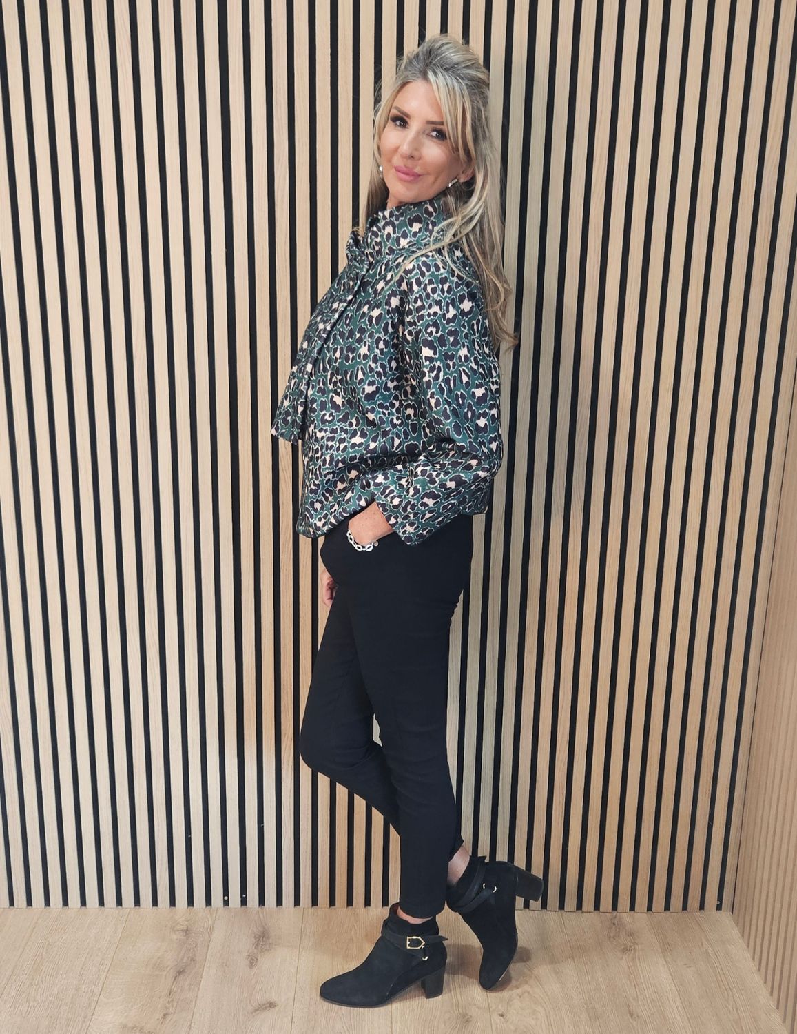 Leopard Print Wool-Blend Jacket