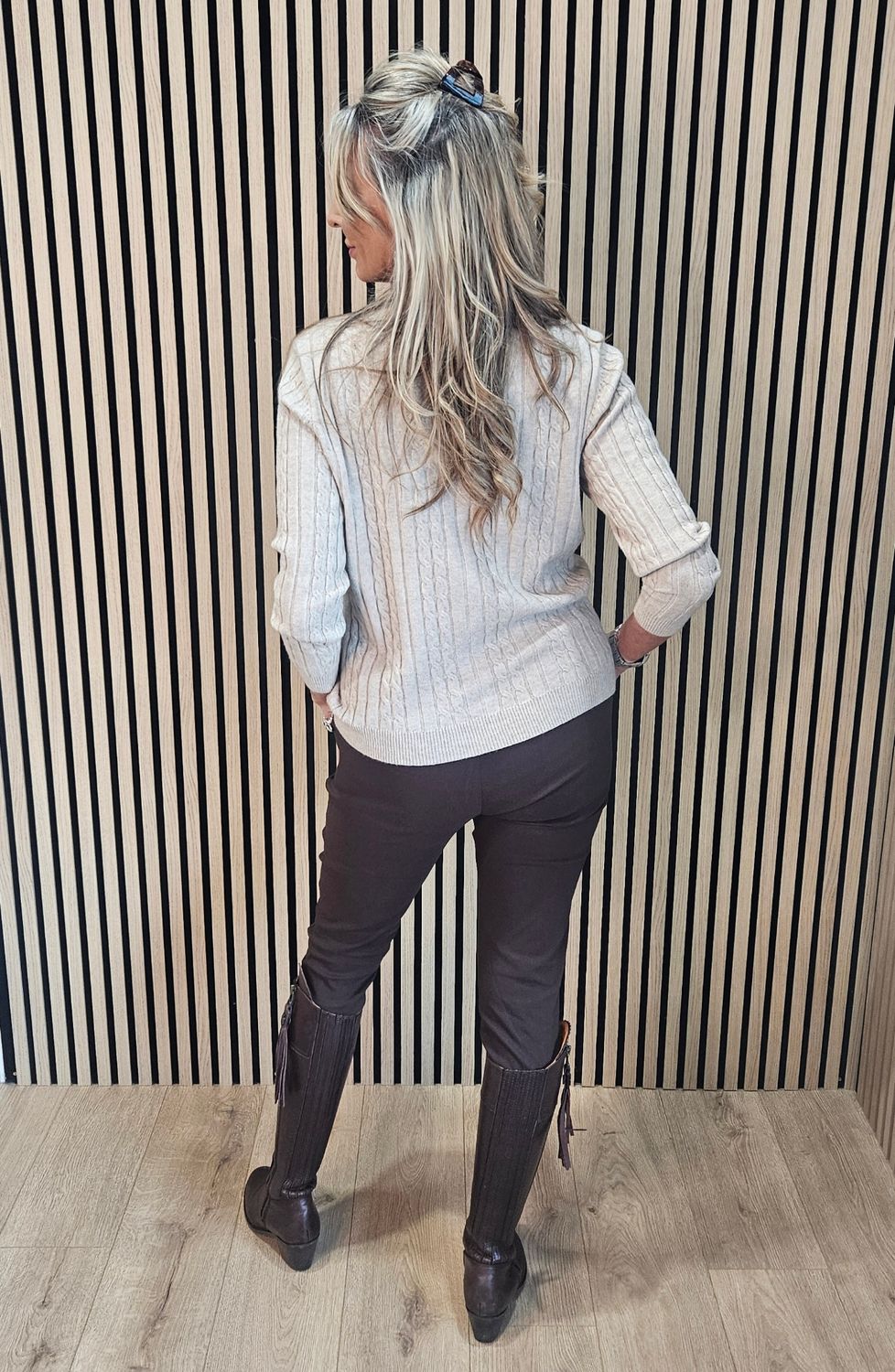 Cable-Knit Button Cardigan