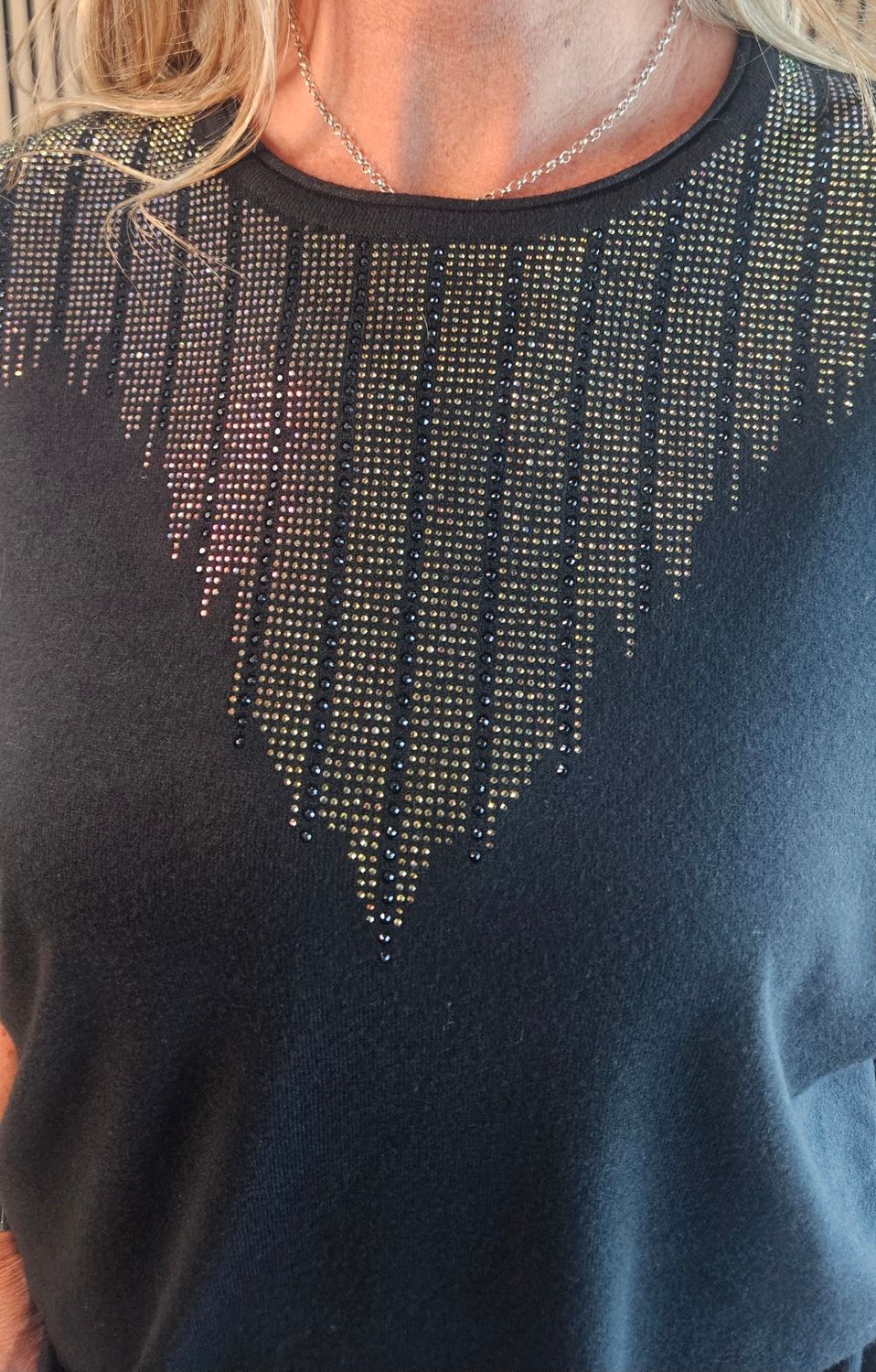 Sequin Detail Jumper – Black