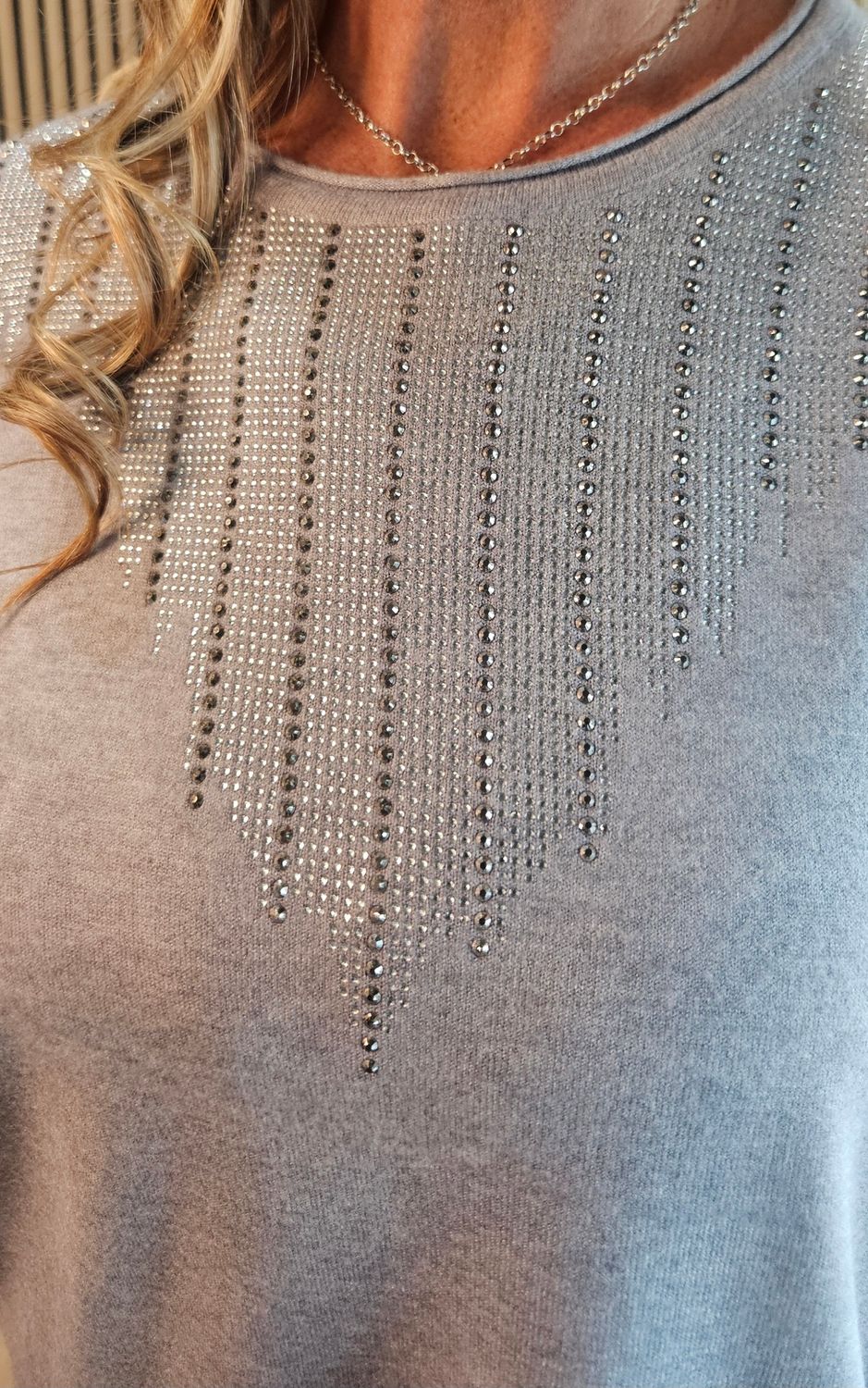 Sequin Detail Jumper – Grey