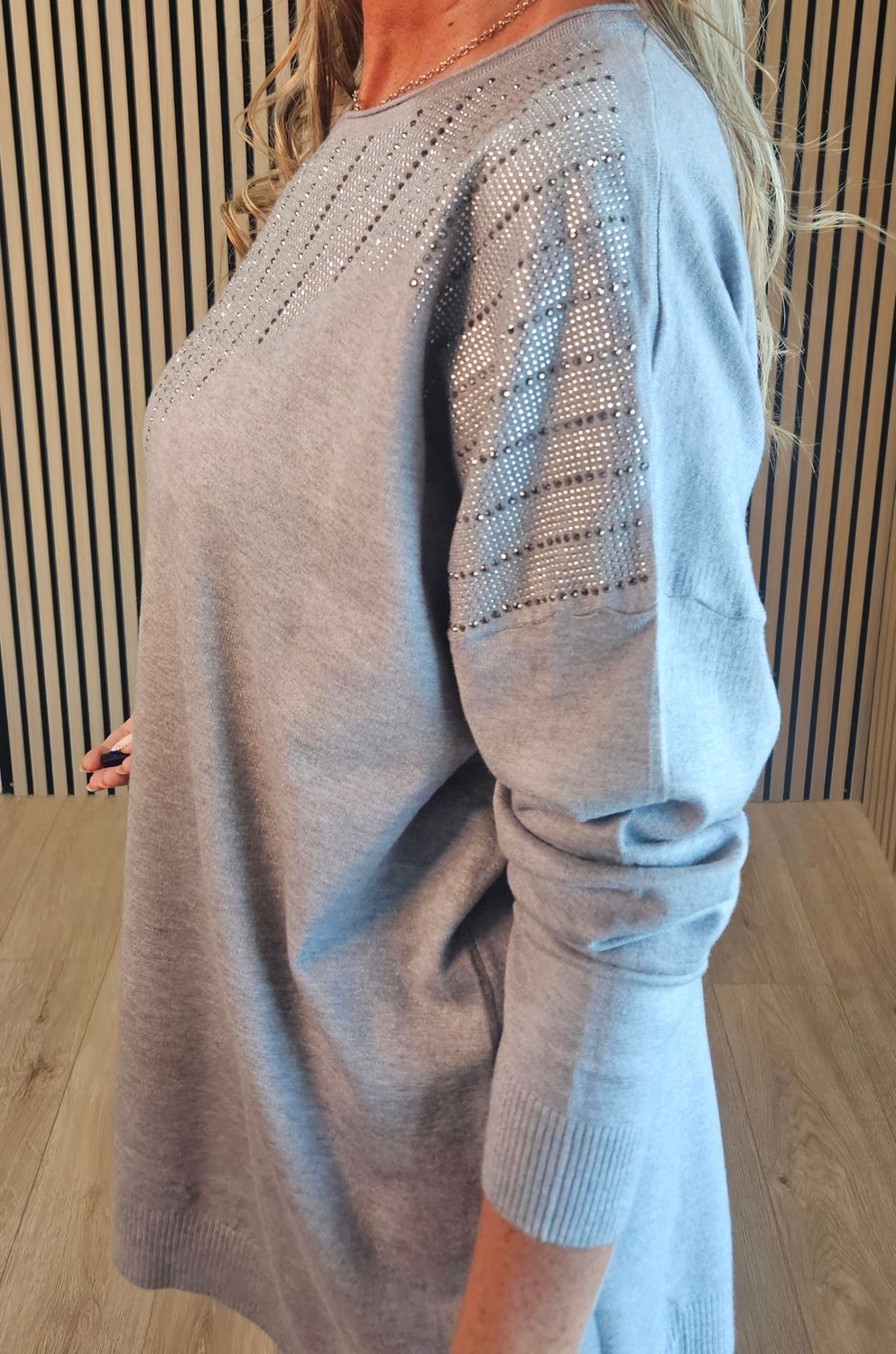Sequin Detail Jumper – Grey