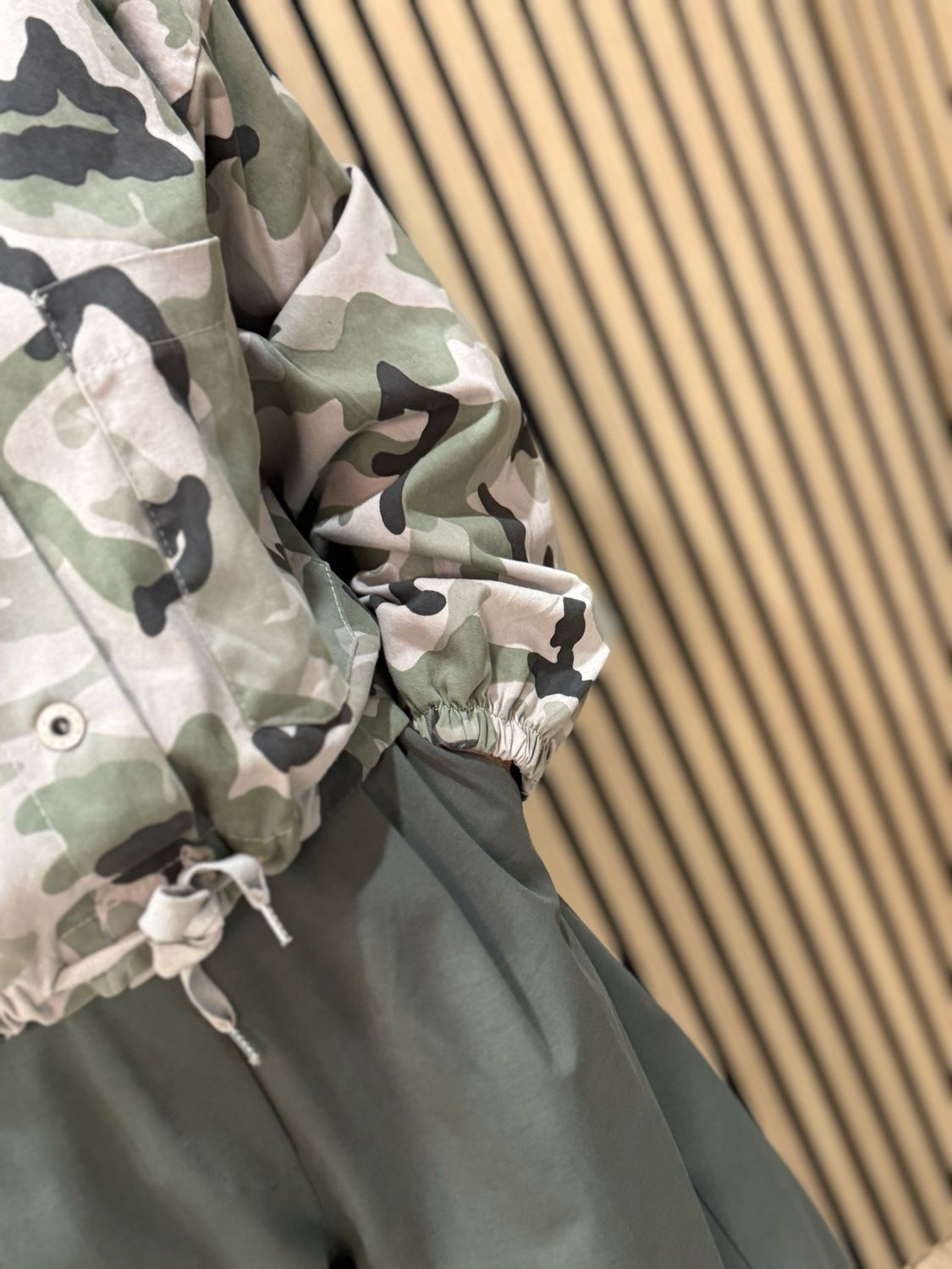 Camouflage Cotton Utility Jacket - Light Khaki