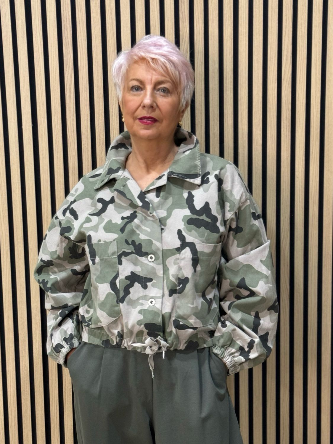 Camouflage Cotton Utility Jacket - Light Khaki