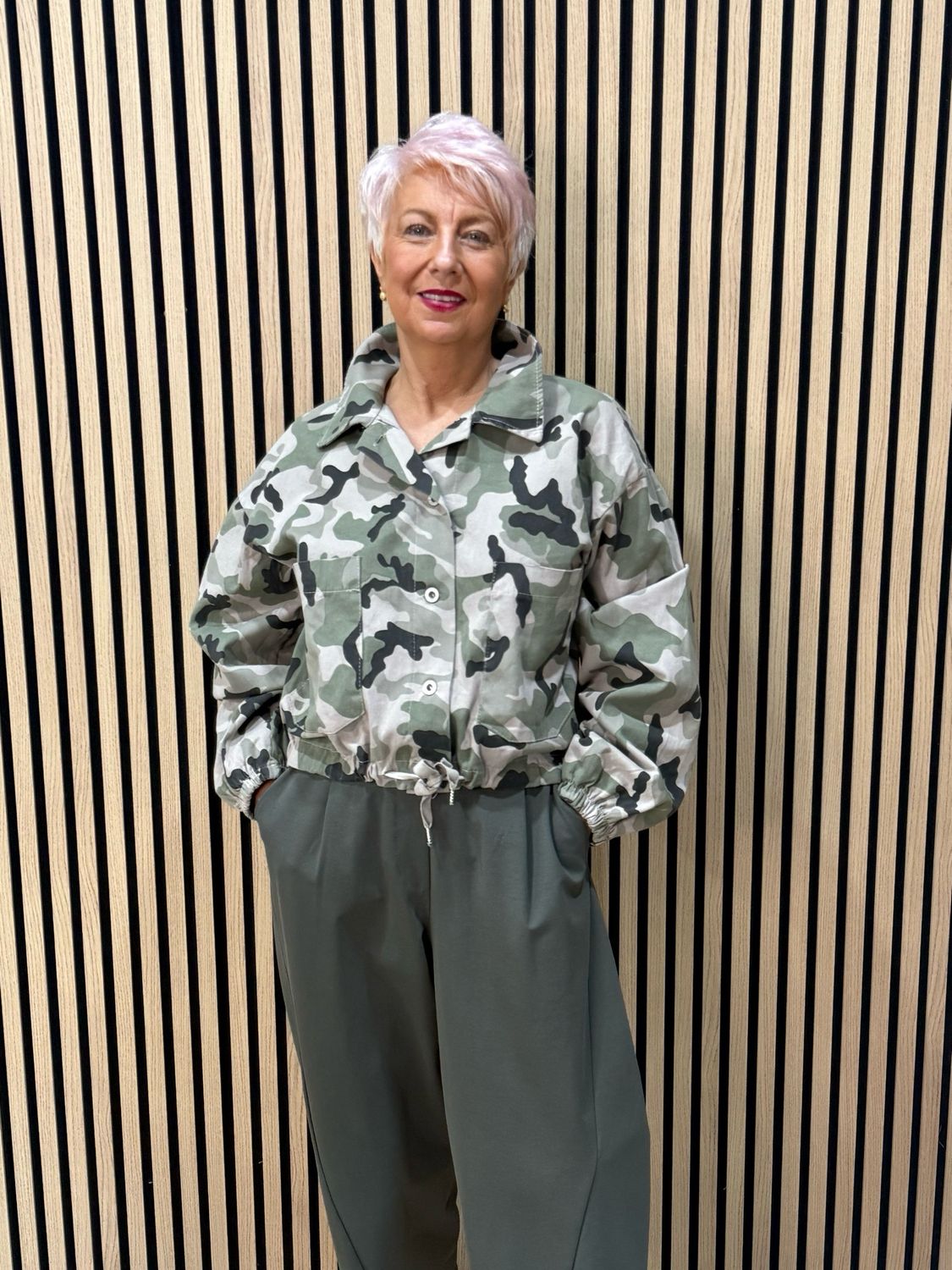 Camouflage Cotton Utility Jacket - Light Khaki