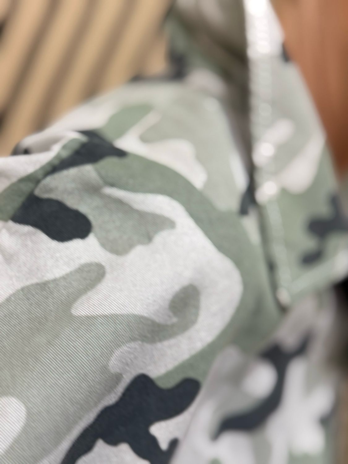 Camouflage Cotton Utility Jacket - Light Khaki