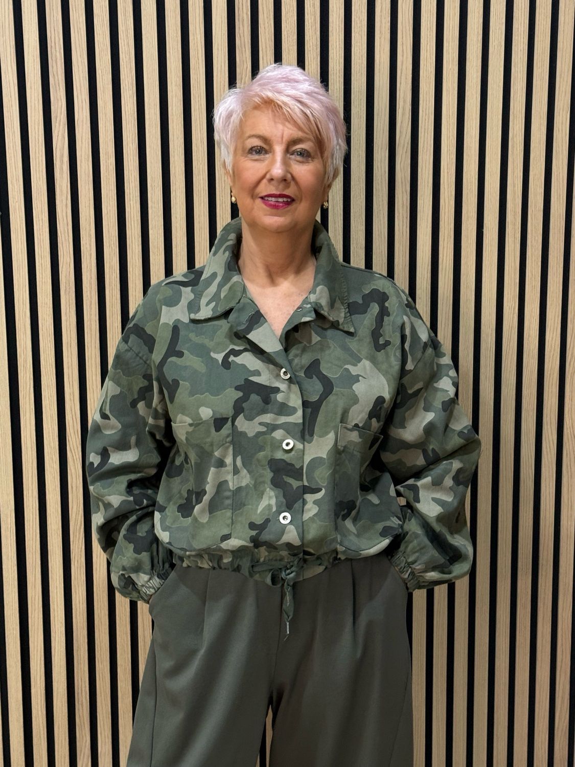 Camouflage Cotton Utility Jacket - Dark Khaki