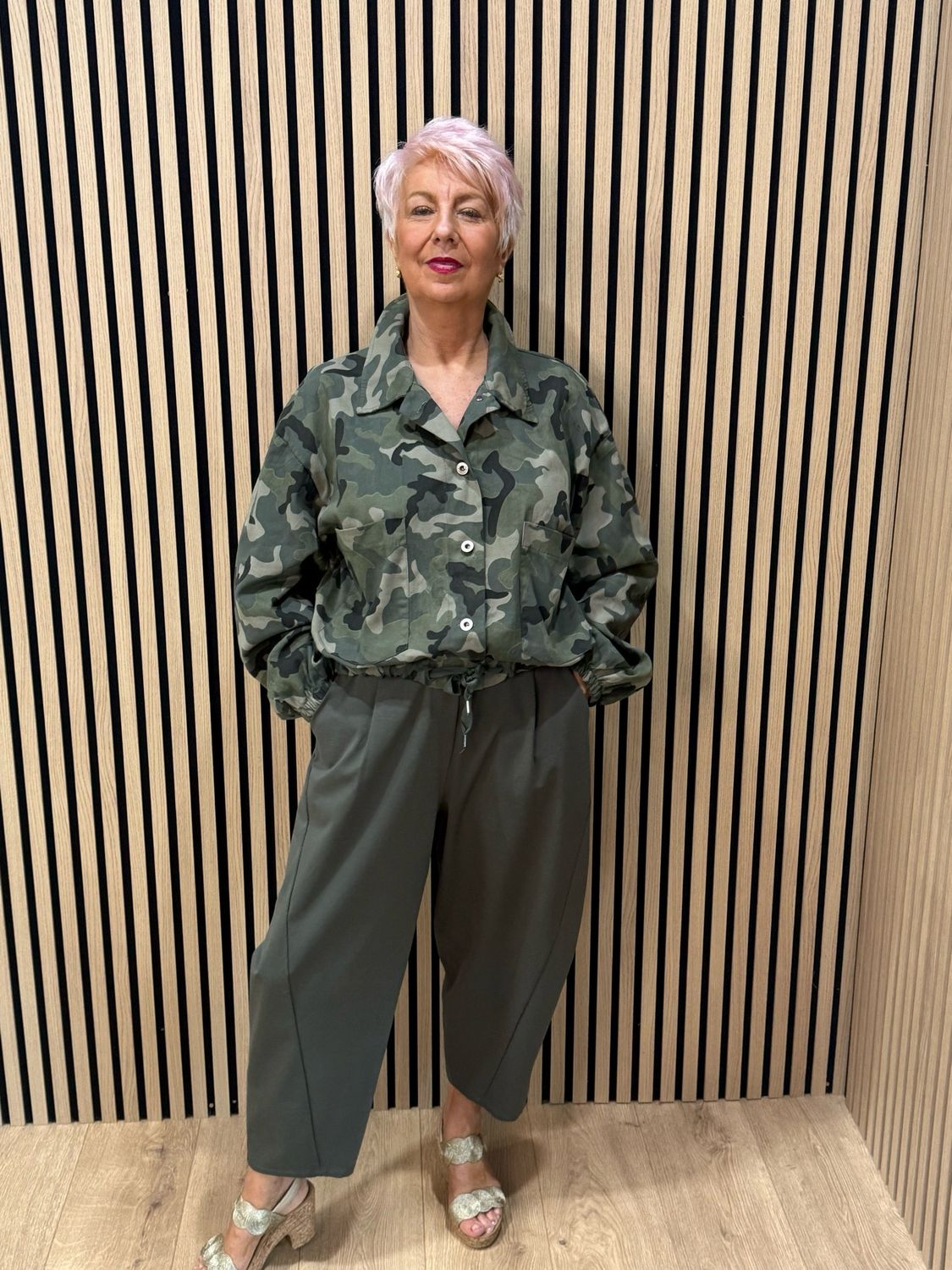 Camouflage Cotton Utility Jacket - Dark Khaki