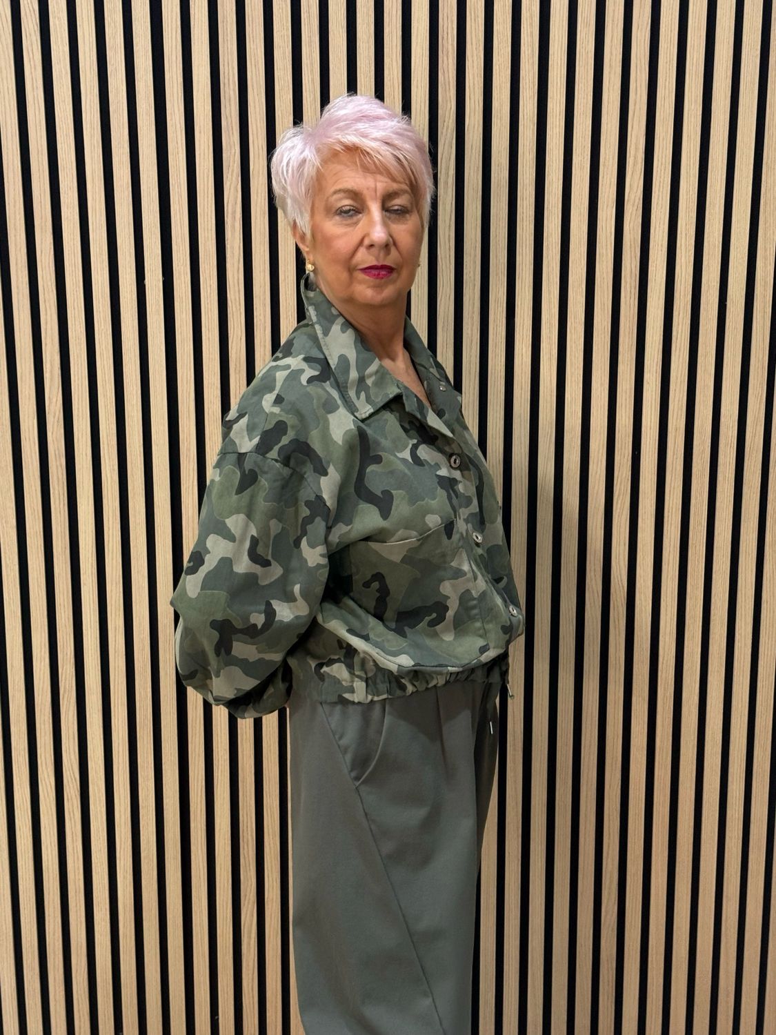 Camouflage Cotton Utility Jacket - Dark Khaki