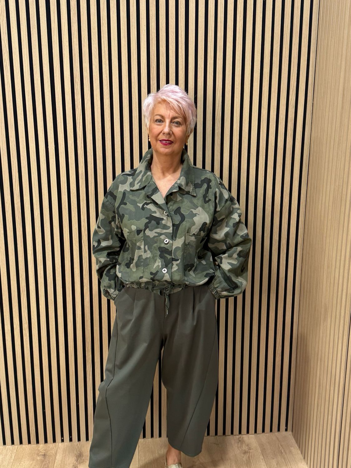 Camouflage Cotton Utility Jacket - Dark Khaki