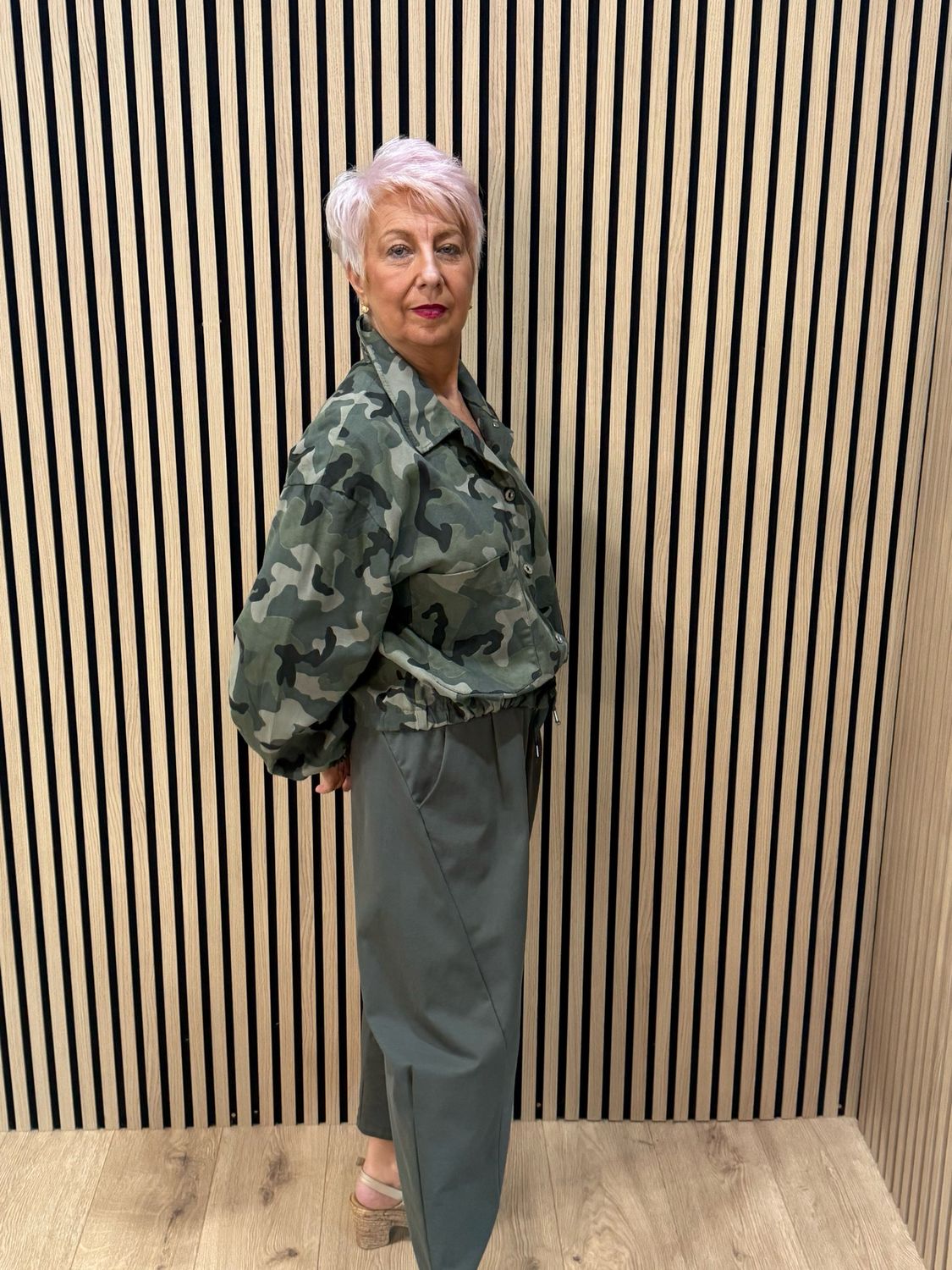 Camouflage Cotton Utility Jacket - Dark Khaki