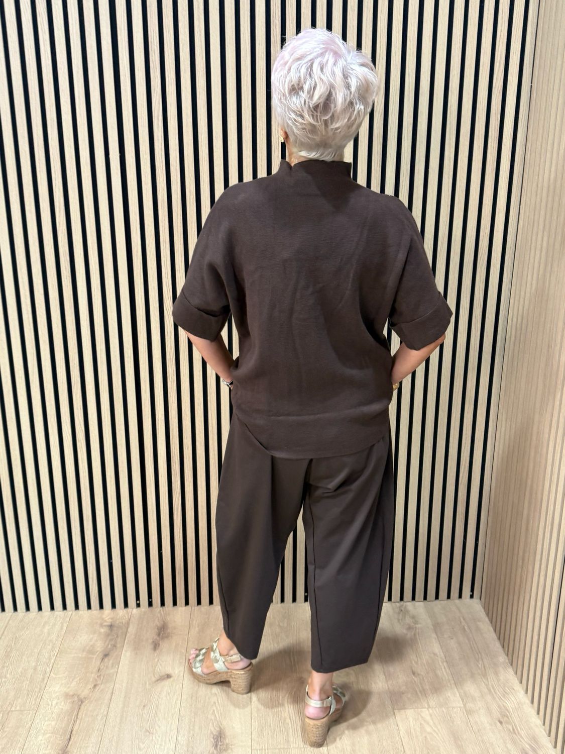 Floral Diamanté Soft Knit Jumper - Chocolate