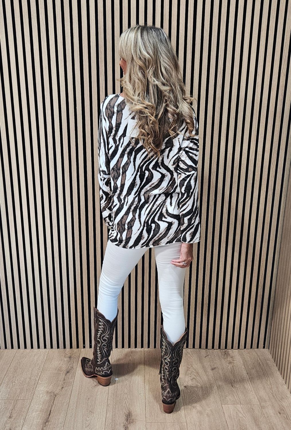 Abstract Animal Print Soft Knit Jumper –  zebra