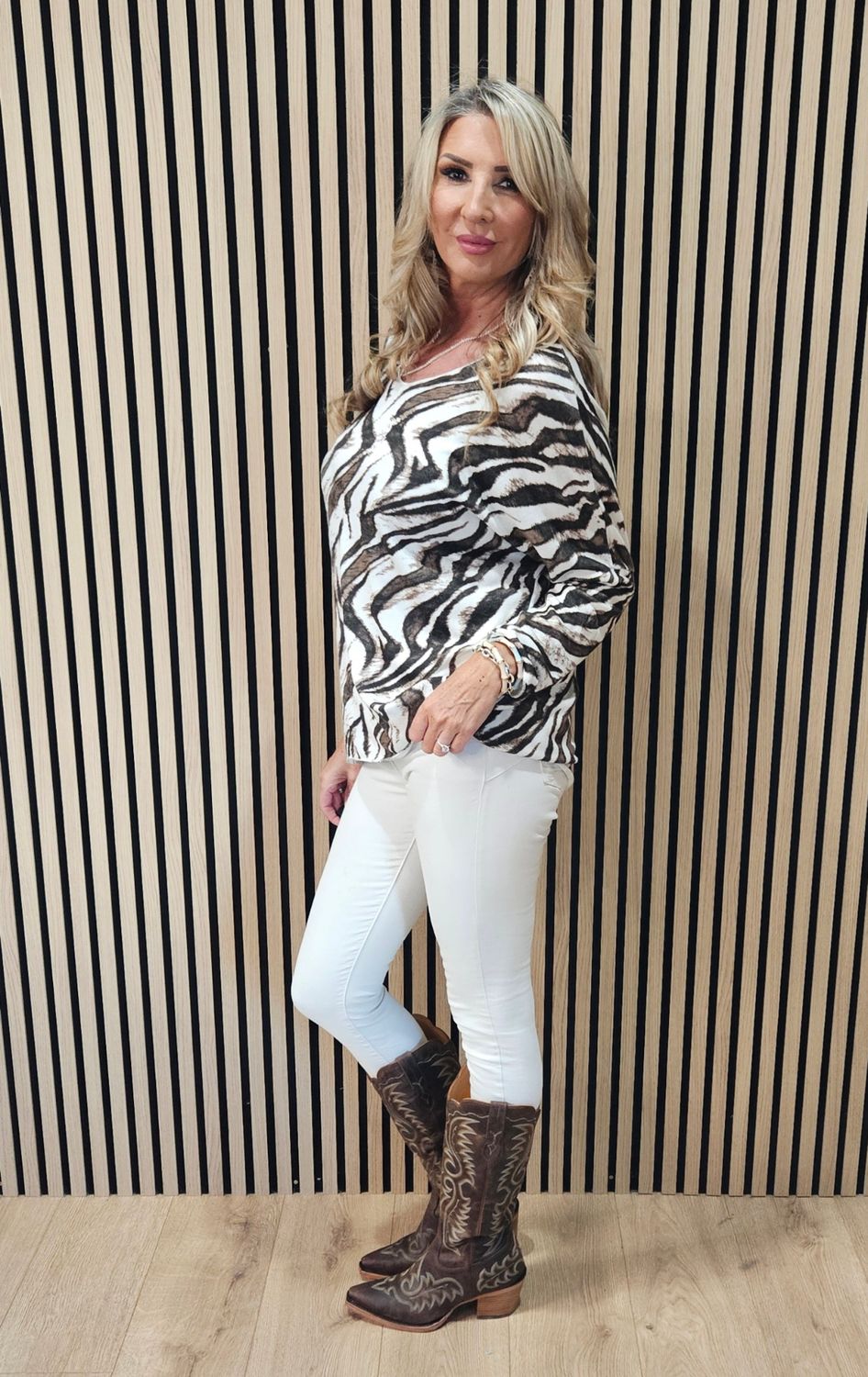 Abstract Animal Print Soft Knit Jumper –  zebra