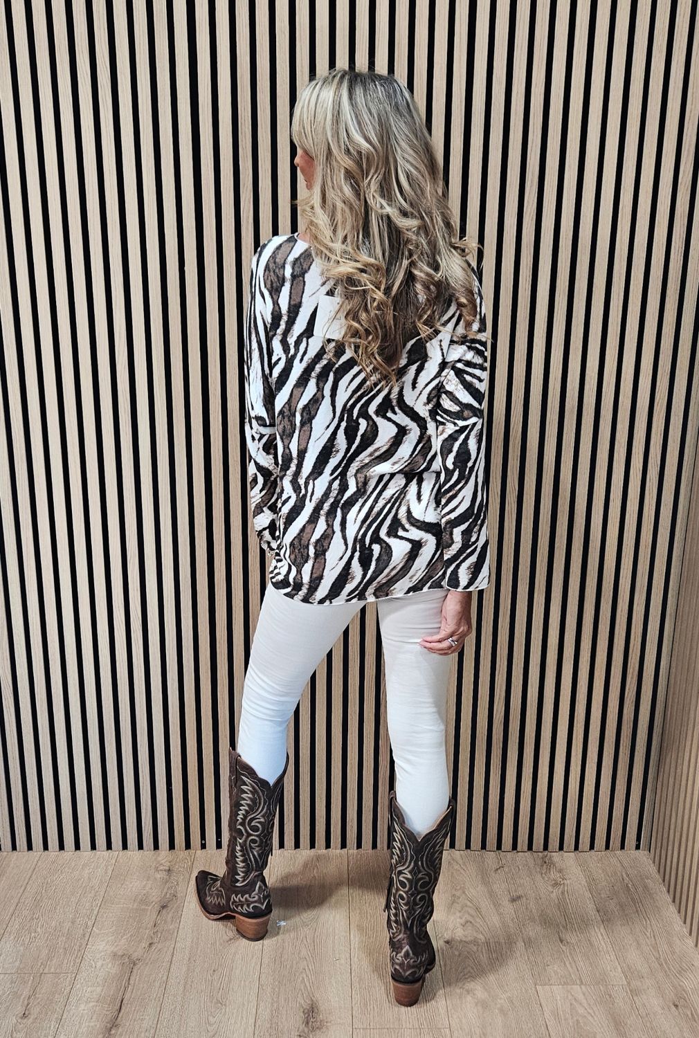 Abstract Animal Print Soft Knit Jumper –  zebra