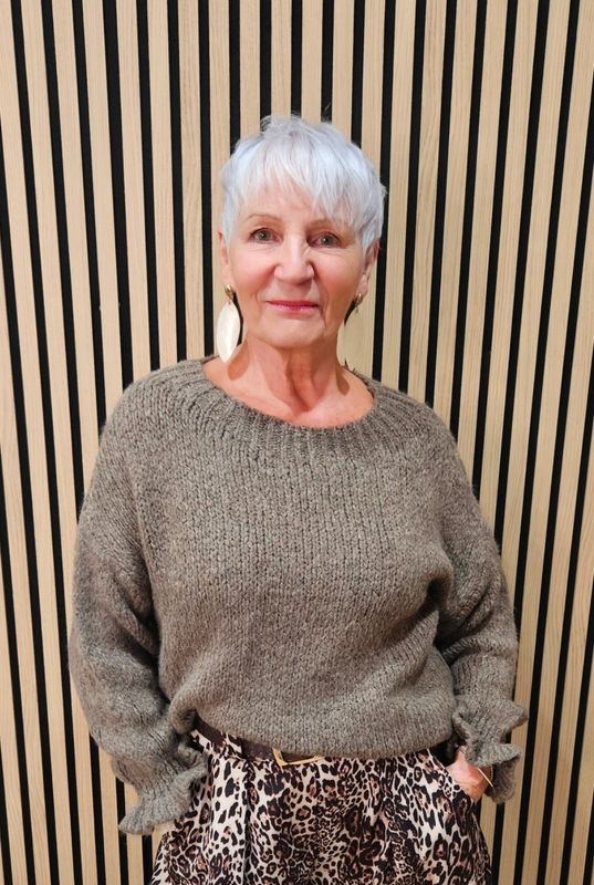 Soft Knit Balloon Sleeve Jumper - Taupe
