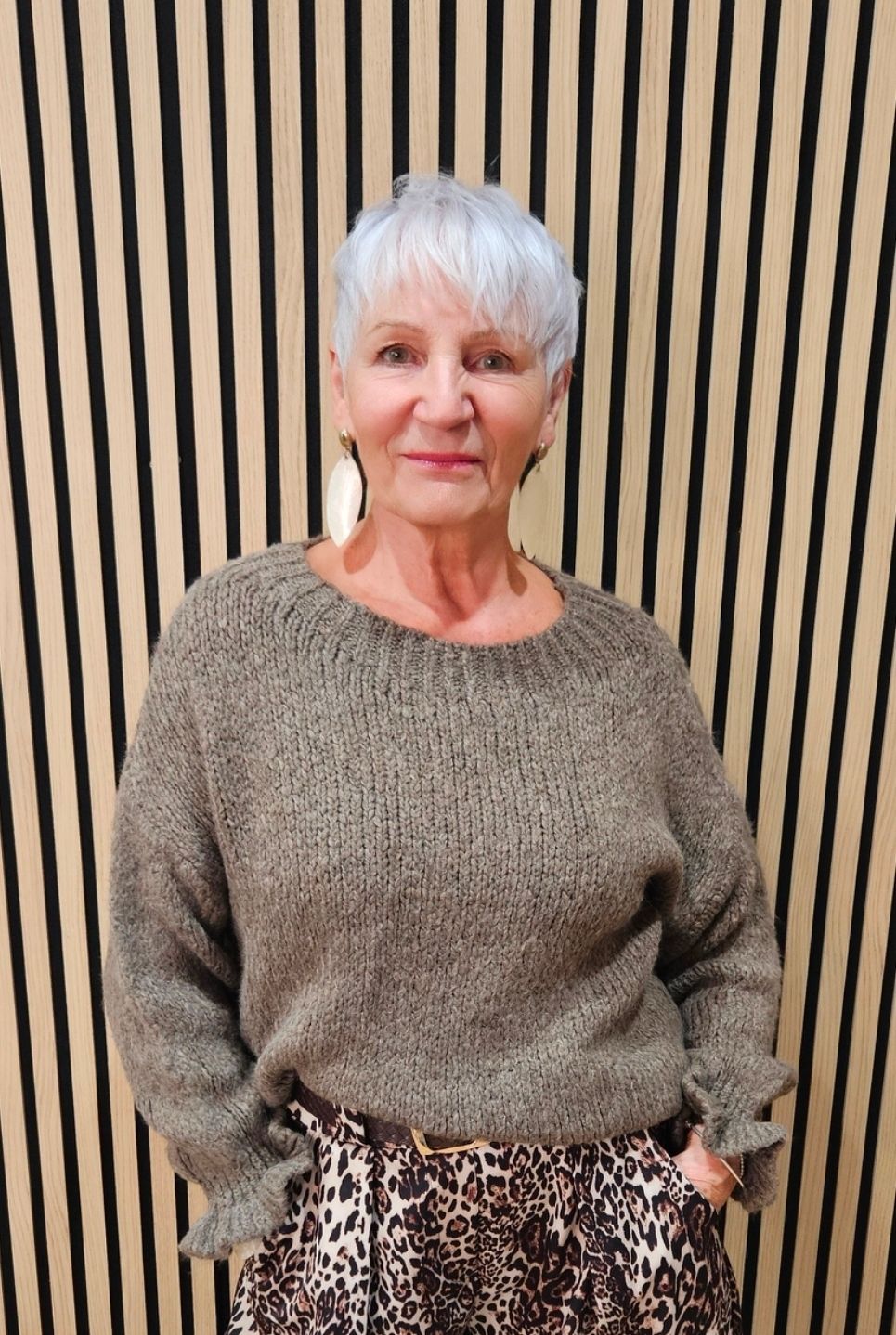 Soft Knit Balloon Sleeve Jumper - Taupe