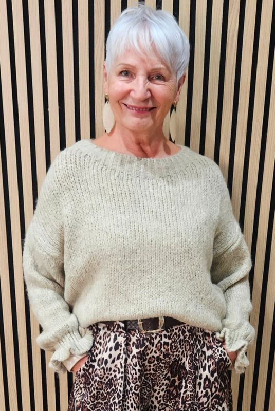 Soft Knit Balloon Sleeve Jumper - Oatmeal