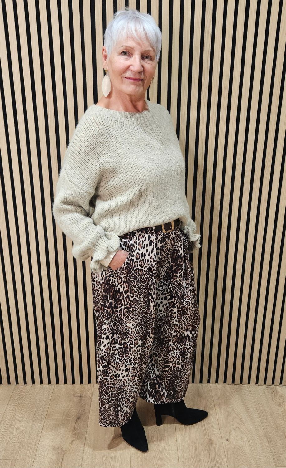 Soft Knit Balloon Sleeve Jumper - Oatmeal