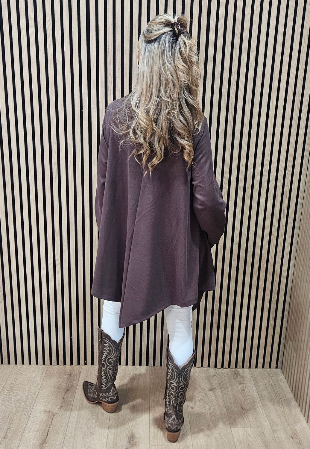 Relaxed Longline Jacket - Chocolate