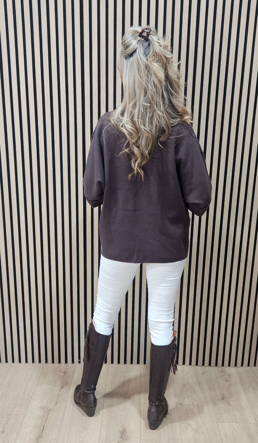 Soft Knit Poncho Jacket - Chocolate